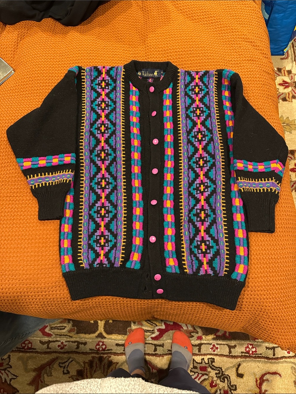 Colorful vintage wool sweater